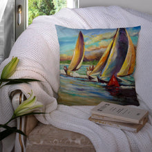 Load image into Gallery viewer, Knost Reggata Sailboats Canvas Throw Pillow - 14x14 Decorative Pillow – Art for Your Home &amp; Patio JMK1236PW1414