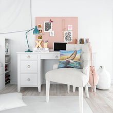 Load image into Gallery viewer, Horn Island Boat Race Sailboats Canvas Throw Pillow - 14x14 Decorative Pillow – Art for Your Home &amp; Patio JMK1237PW1414