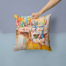 Load image into Gallery viewer, Pelicans and Sailboats Canvas Throw Pillow - 14x14 Decorative Pillow – Art for Your Home &amp; Patio JMK1238PW1414