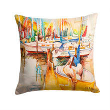Load image into Gallery viewer, Pelicans and Sailboats Canvas Throw Pillow - 14x14 Decorative Pillow – Art for Your Home &amp; Patio JMK1238PW1414