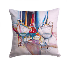 Load image into Gallery viewer, Dry Dock Sailboats Canvas Throw Pillow - 14x14 Decorative Pillow – Art for Your Home &amp; Patio JMK1240PW1414