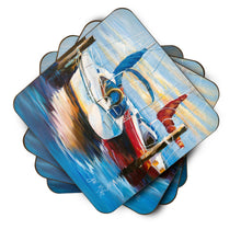 Load image into Gallery viewer, Symmetry Sailboats Coasters - Set of 4 Lightweight Foam, Absorbent Drink Coasters JMK1242FC