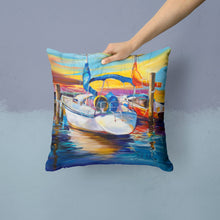 Load image into Gallery viewer, Symmetry again Sailboats Canvas Throw Pillow - 14x14 Decorative Pillow – Art for Your Home &amp; Patio JMK1243PW1414