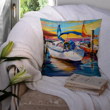 Load image into Gallery viewer, Symmetry again Sailboats Canvas Throw Pillow - 14x14 Decorative Pillow – Art for Your Home &amp; Patio JMK1243PW1414