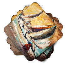 Load image into Gallery viewer, Boat Race Sailboats Coasters - Set of 4 Lightweight Foam, Absorbent Drink Coasters JMK1244FC