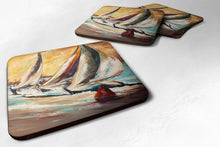 Load image into Gallery viewer, Boat Race Sailboats Coasters - Set of 4 Lightweight Foam, Absorbent Drink Coasters JMK1244FC