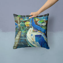 Load image into Gallery viewer, Sailboats Canvas Throw Pillow - 14x14 Decorative Pillow – Art for Your Home &amp; Patio JMK1245PW1414