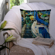 Load image into Gallery viewer, Sailboats Canvas Throw Pillow - 14x14 Decorative Pillow – Art for Your Home &amp; Patio JMK1245PW1414
