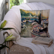 Load image into Gallery viewer, Black Sails Sailboats Canvas Throw Pillow - 14x14 Decorative Pillow – Art for Your Home &amp; Patio JMK1246PW1414