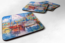 Load image into Gallery viewer, Tree Boats Sailboats Coasters - Set of 4 Lightweight Foam, Absorbent Drink Coasters JMK1247FC