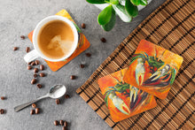 Load image into Gallery viewer, Small Orange Crab Coasters - Set of 4 Lightweight Foam, Absorbent Drink Coasters JMK1251FC
