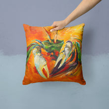 Load image into Gallery viewer, Small Orange Crab Canvas Throw Pillow - 14x14 Decorative Pillow – Art for Your Home &amp; Patio JMK1251PW1414