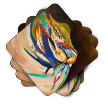 Load image into Gallery viewer, Crab to Claw UP Crab Coasters - Set of 4 Lightweight Foam, Absorbent Drink Coasters JMK1258FC