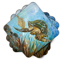 Load image into Gallery viewer, Loggerhead Sea Turtle Coasters - Set of 4 Lightweight Foam, Absorbent Drink Coasters JMK1261FC