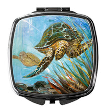 Load image into Gallery viewer, Loggerhead Sea Turtle Compact Mirror – Stylish Purse Mirror with Artistic Covers JMK1261SCM