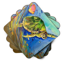 Load image into Gallery viewer, Loggerhead Sea Turtle Coasters - Set of 4 Lightweight Foam, Absorbent Drink Coasters JMK1262FC