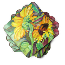 Load image into Gallery viewer, Sunflowers Coasters - Set of 4 Lightweight Foam, Absorbent Drink Coasters JMK1267FC