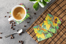 Load image into Gallery viewer, Sunflowers Coasters - Set of 4 Lightweight Foam, Absorbent Drink Coasters JMK1267FC