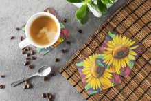 Load image into Gallery viewer, Sunflowers Coasters - Set of 4 Lightweight Foam, Absorbent Drink Coasters JMK1268FC
