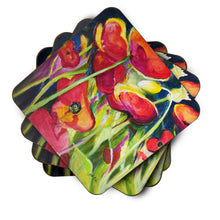 Load image into Gallery viewer, Poppies Coasters - Set of 4 Lightweight Foam, Absorbent Drink Coasters JMK1269FC