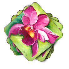 Load image into Gallery viewer, Orchid Coasters - Set of 4 Lightweight Foam, Absorbent Drink Coasters JMK1270FC