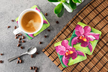 Load image into Gallery viewer, Orchid Coasters - Set of 4 Lightweight Foam, Absorbent Drink Coasters JMK1270FC