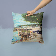 Load image into Gallery viewer, At the Pier Sailboats Canvas Throw Pillow - 14x14 Decorative Pillow – Art for Your Home &amp; Patio JMK1273PW1414