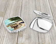 Load image into Gallery viewer, At the Pier Sailboats Compact Mirror – Stylish Purse Mirror with Artistic Covers JMK1273SCM