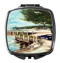 Load image into Gallery viewer, At the Pier Sailboats Compact Mirror – Stylish Purse Mirror with Artistic Covers JMK1273SCM