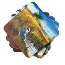 Load image into Gallery viewer, Fishing on the bank Coasters - Set of 4 Lightweight Foam, Absorbent Drink Coasters JMK1274FC