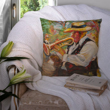 Load image into Gallery viewer, Jazz Trumpet Canvas Throw Pillow - 14x14 Decorative Pillow – Art for Your Home &amp; Patio JMK1276PW1414