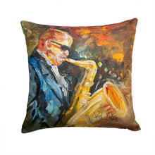 Load image into Gallery viewer, Jazz Sazophone Canvas Throw Pillow - 14x14 Decorative Pillow – Art for Your Home &amp; Patio JMK1277PW1414