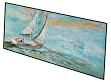 Load image into Gallery viewer, Sailboats Sailing to Middle Bay Floor Runner Mats – 28x58 Indoor/Outdoor Rugs with Artistic Design | Made in the USA JMK1324HRM2858
