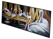 Load image into Gallery viewer, Black Pelicans Floor Runner Mats – 28x58 Indoor/Outdoor Rugs with Artistic Design | Made in the USA JMK1343HRM2858