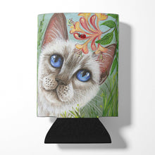 Load image into Gallery viewer, White Cat Saphire Eyes Can or Bottle Hugger JYJ0173CC