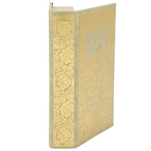 Load image into Gallery viewer, Jane Eyre Gold Floral Book Box | Faux Leather Wrap Book Shaped Storage Stash Trinket Box