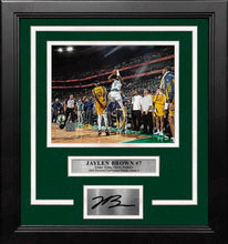 Load image into Gallery viewer, Jaylen Brown Game-Tying 3-Pointer Boston Celtics 8" x 10" Framed 2024 Photo with Engraved Autograph