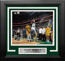 Load image into Gallery viewer, Jaylen Brown Game-Tying 3-Pointer Boston Celtics 8" x 10" Framed 2024 Conference Finals Photo