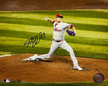 Load image into Gallery viewer, Jeff Hoffman Championship Action Philadelphia Phillies Autographed 11" x 14" Baseball Photo