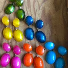 Load image into Gallery viewer, Neon Green Aura Glow Jelly Bean Earrings