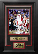 Load image into Gallery viewer, Jimmy Butler Celebration Miami Heat 8" x 10" Framed Basketball Photo with Engraved Autograph