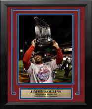Load image into Gallery viewer, Jimmy Rollins 2008 World Series Trophy Philadelphia Phillies Framed Baseball Photo