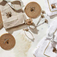 Load image into Gallery viewer, Skinny stripey bee napkin rings, set of four