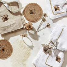 Load image into Gallery viewer, Stripey bee cocktail napkins