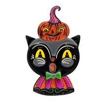Load image into Gallery viewer, Black Cat w/ Kinny Brooch by Johanna Parker x Lipstick &amp; Chrome