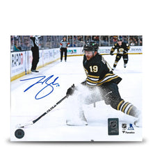 Load image into Gallery viewer, Johnny Beecher in Action Boston Bruins Autographed 8" x 10" Hockey Photo