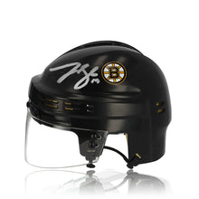 Load image into Gallery viewer, Matthew Poitras &amp; Johnny Beecher Boston Bruins Autographed NHL Hockey Bauer Black Mini-Helmet