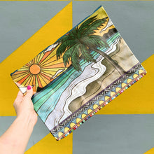 Load image into Gallery viewer, Jumbo Pouch Beach Days Zipper Folder | Double-sided Organizer Pouch | 14.25" x 10"