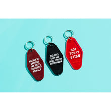 Load image into Gallery viewer, Just Fuck Right Off There, Fuckity McFuckerson Black Motel Style Keychain