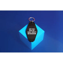 Load image into Gallery viewer, Just Fuck Right Off There, Fuckity McFuckerson Black Motel Style Keychain